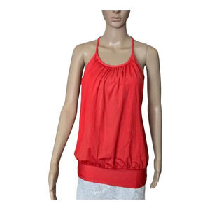 Lululemon No Limits Tank Red Shelf Bra Open Sides Fitness Tank size 6